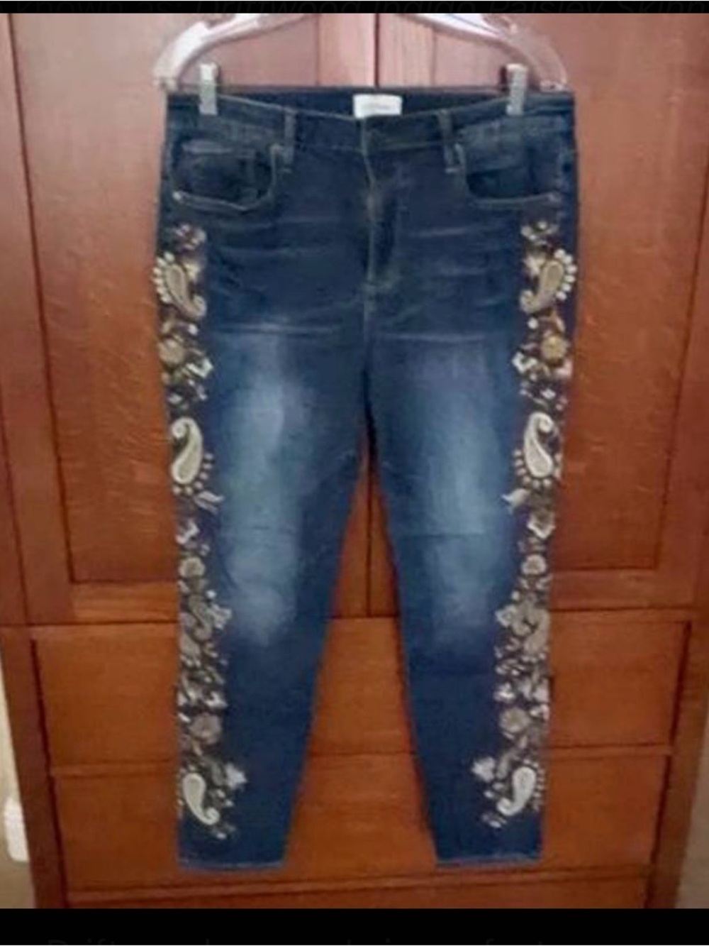 DRIFTWOOD Jackie High Rise Embroidered Dark Blue Women’s Jeans